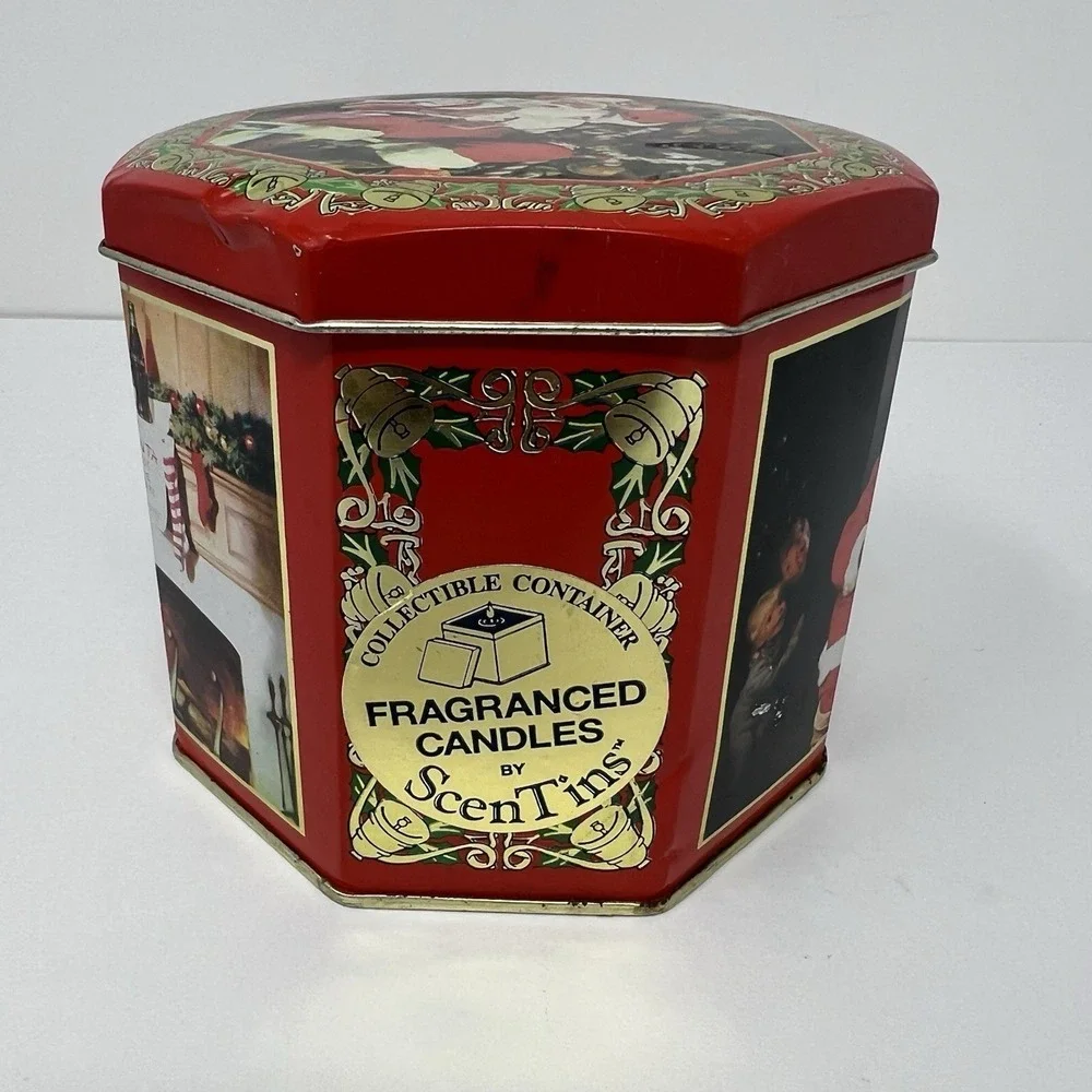 Scent Tins Fragranced Candle Bayberry Christmas Holiday Santa Claus Decor Gift